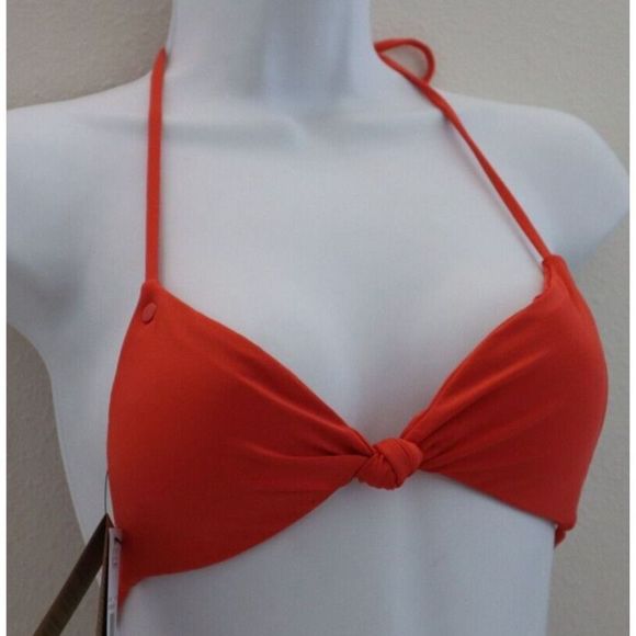 Volcom 01412107 Women's Sz Small Red Simply Seamless Triangle Bikini Top - Picture 1 of 7